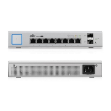 Ubiquiti UniFi switch 8-150W, 8 gigabit + 2 SFP port, PoE+(48V)/passzív PoE(24V) 150W, desktop hub és switch