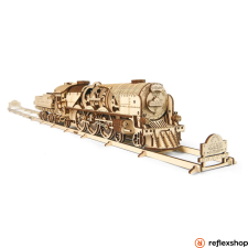 UGEARS V-Express vonat sínekkel - mechanikus modell kreatív és készségfejlesztő