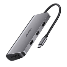 uGreen 9 az 1-ben adapter USB-C–HDMI 4K hub, 3xUSB 3.0, Type-C PD, RJ45, SD, Micro SD, VGA, szürke (40873) (UG40873) laptop kellék