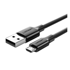 uGreen adatkábel (usb - microusb, 2.4a, gyorstöltő, 300cm) fekete kábel és adapter