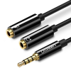 uGreen AV141 AUX audio elosztó 3,5 mm-es mini jack kábel  fejhallgatóhoz + mikrofon 20cm fekete (30620) (UG30620)