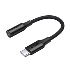 uGreen AV161 adapter 3.5 mm mini jack / USB-C, fekete kábel és adapter