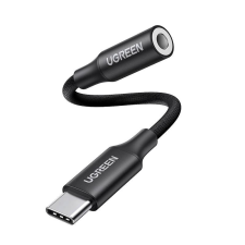 uGreen AV161 USB-C- mini jack, 3.5mm, adapter, fekete (50631) (UG50631) kábel és adapter