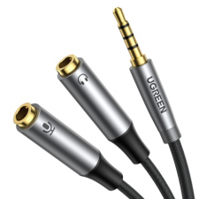 uGreen AV192 audio splitter kábel 3.5mm M/2xF 20cm, fekete mobiltelefon kellék