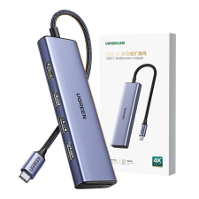 uGreen CM511 5 az 1-ben adapter USB-C hub, 3x USB-A, HDMI, USB-C, TF, SD, lila (20956A) (20956A) hub és switch