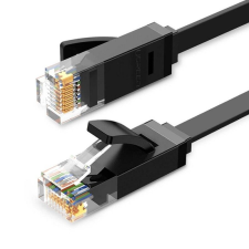 uGreen Ethernet RJ45 lapos hálózati kábel, Cat.6, UTP, 8 m (fekete) kábel és adapter