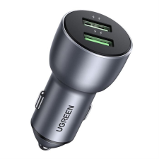 uGreen Quick Car Charger 2x USB 36W Gyors töltés SCP FCP AFC szürke (CD213 10144) mobiltelefon kellék