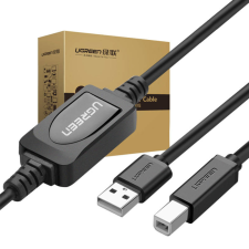 uGreen US122 aktív USB 2.0 AB nyomtatókábel, 15 m (fekete) kábel és adapter