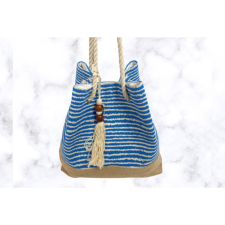  ÚJ! Strandtáska SOLVA, kék-bézs lakástextília