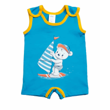  Ujjatlan kisfiú napozó pamut anyagból   Szörfös  maci mintával kombidressz, body