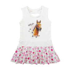  Ujjatlan pamut kislány ruha, lovas mintával