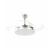  Újra csomagolt termék Re-Bloom Ibar mennyezeti ventilátor világítással, fém/akril, 50x50x55 cm, LED SMD 2835 2880lm 3 színhőmérséklet, 3 sebesség, távirányító, IP20, fehér/átlátszó/ezüst - El