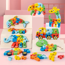 UJT5868 3D-s Montessori fa puzzle játék puzzle, kirakós