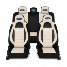  Üléshuzat készlet univerzális Racing, Bej/Fekete, Ford emblémával ülésbetét, üléshuzat