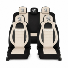  Üléshuzat készlet univerzális Racing, Bej/Fekete Peugeot személyreszabott ülésbetét, üléshuzat