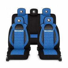 Üléshuzat készlet univerzális racing, kék-fekete Skoda új ülésbetét, üléshuzat