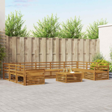  Ülőgarnitúrák 10 pcs Természetes Tömör Akácfa bútor