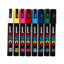 UNI Dekormarker, 1,8-2,5 mm, UNI "Posca", sárga filctoll, marker