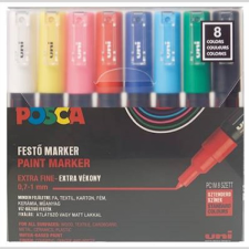 UNI POSCA PC-1M (magyar) 8db-os marker készlet filctoll, marker