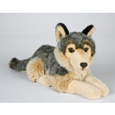 Uni-Toys Plüss - Fekvő szürke kölyök farkas 30 cm horgászkiegészítő