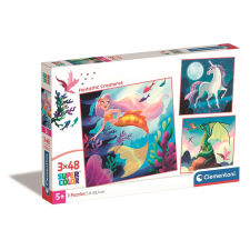 UNIKORNIS Fantasztikus lények puzzle 3x48 db-os (Magic) puzzle, kirakós