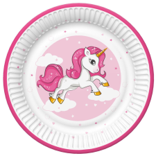  Unikornis Pink Heart papírtányér 8 db-os 18 cm party kellék