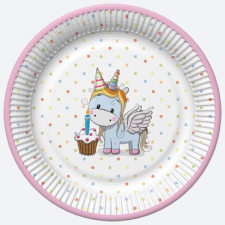 Unikornis Sweet papírtányér 8 db-os 22,7 cm party kellék