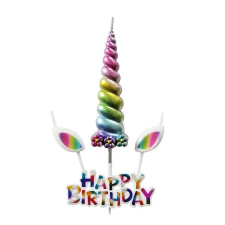 Unikornis szarv,fül Happy Birthday gyertya sütés és főzés
