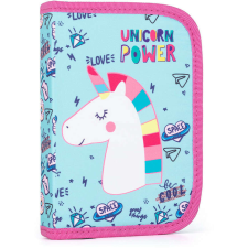 Unikornis tolltartó klapnis, üres, Unicorn Power, világoskék tolltartó