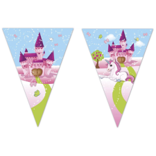 UNIKORNIS Unicorn Castle, Unikornis zászlófüzér 2,3 m party kellék