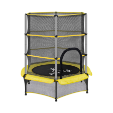 Uniprodo Gyermek trambulin - biztonsági hálóval - 140 cm - 50 kg - sárga trambulin szett