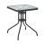 Uniprodo Kerti asztal - 60 x 60 cm - üveglap - fekete