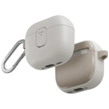 Uniq Clyde Apple AirPods 4 tok karabinerrel, bézs fülhallgató, fejhallgató tok