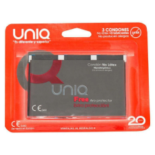 UNIQ - FREE LATEXMENTES ÓVSZER VÉDŐGYŰRŰVEL 3 DARAB óvszer