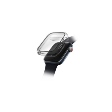 Uniq Garde Hybrid Apple Watch 45mm tok, tempered kijelző fóliával, fekete-átlátszó okosóra kellék