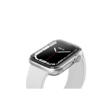 Uniq Glase Dual Pack Apple Watch S8/S7 41mm szilikon tok, átlátszó/fekete okosóra kellék