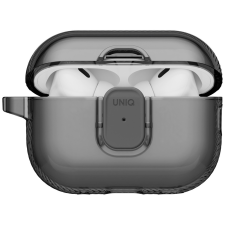 Uniq Glase Pro Apple AirPods Pro 3 tok karabinerrel, szürke fülhallgató, fejhallgató tok