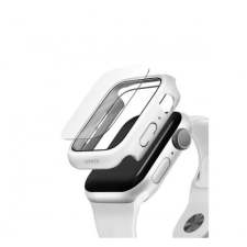 Uniq Nautic Apple Watch 44mm műanyag tok üvegfóliával, fehér (UNIQ-44MM-NAUWHT) (UNIQ-44MM-NAUWHT) - Kijelzővédő fólia okosóra kellék