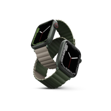 Uniq Revix mágneses szilikon szíj Apple Watch 42/44/45/49mm, zöld/taupe okosóra kellék