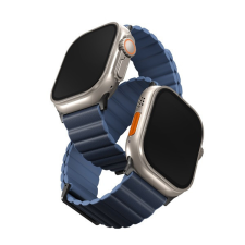 Uniq Revix Premium mágneses szilikon szíj Apple Watch 42/44/45/49mm, kék okosóra kellék