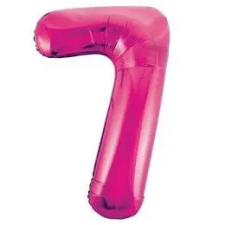 Unique Fólia Lufi - Szám Alakú Magenta Rózsaszín - 7 - 86cm party kellék