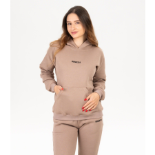  Uniszex kapucnis &quot;Fluffy&quot;, cappuccino - XXL női pulóver, kardigán