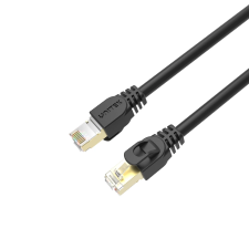 Unitek SSTP CAT7 Patch kábel 15m Fekete kábel és adapter