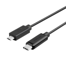 Unitek USB-C apa - MicroUSB apa Adat- és töltőkábel 1m - Fekete (Y-C473BK) kábel és adapter