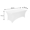  Univerzális asztalterítő fekete színben 180 cm hosszú asztalra, rugalmas anyagból - Fehér