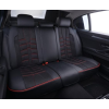 Univerzális autósüléshuzat-garnitúra, fekete eko-bőr fekete szövettel, elöl-hátul