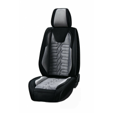  Univerzális autósüléshuzat-szett, fekete és szürke alcantara utánzat, elöl és hátul gyerekülés huzat, betét