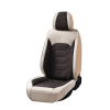  Univerzális autósüléshuzat-szett, krémszínű és barna szövetből, elöl-hátul