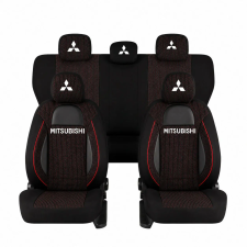 Univerzális Racing üléshuzat készlet, Fekete, Mitsubishi emblémás ülésbetét, üléshuzat