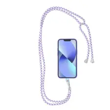  Univerzális Telefontok - tokba helyezhető nyakba akasztó - fehér - lila tok és táska